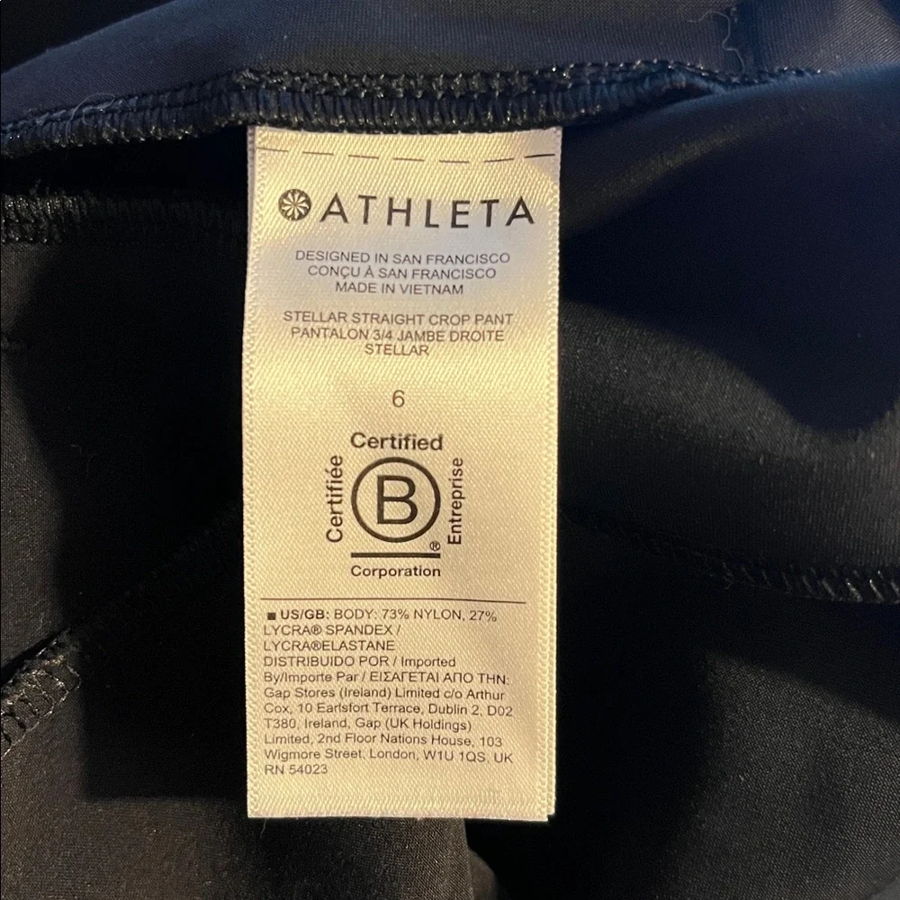 Athleta | Stellar Straight Crop Pant | Black | Size 6 - Picture 12 of 13